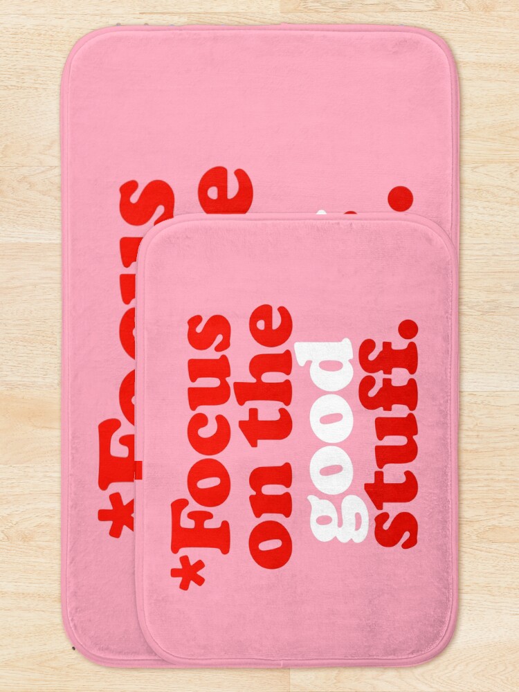Alternate view of Focus On The Good Stuff {Pink & Red Version} Bath Mat