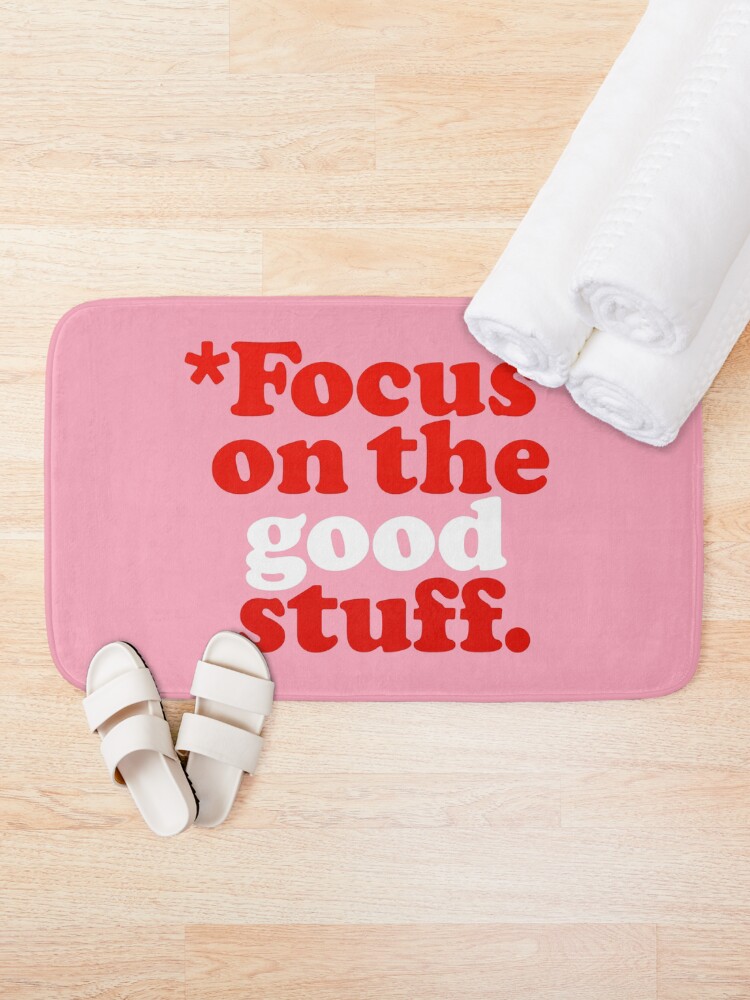 Alternate view of Focus On The Good Stuff {Pink & Red Version} Bath Mat