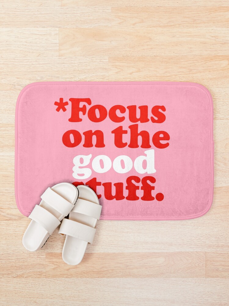 Alternate view of Focus On The Good Stuff {Pink & Red Version} Bath Mat