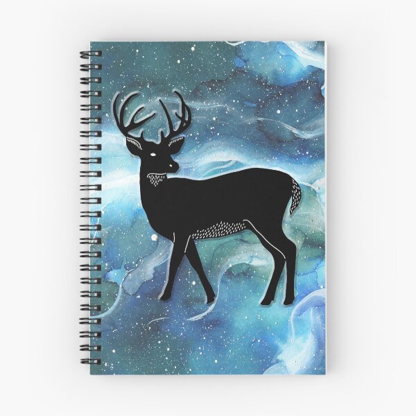 Item preview, Stag Silhouette (Framed Blue Watercolor Deer) designed and sold by UnlikelyBeard.