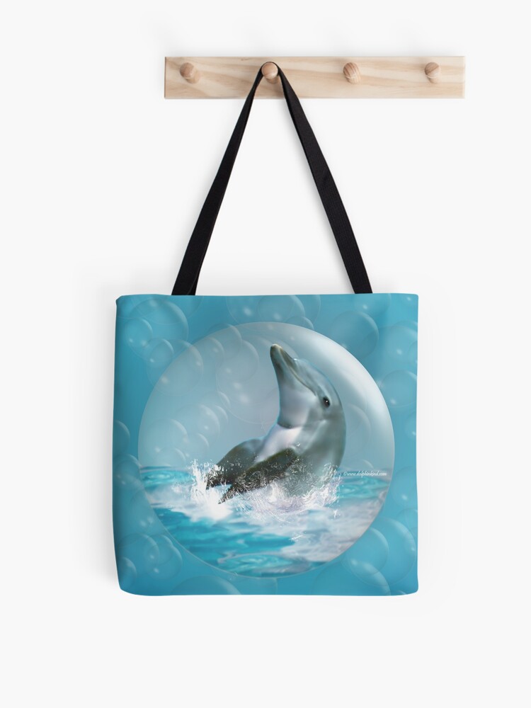 Tote Bag, Bubble Dolphin designed and sold by DolphinPod