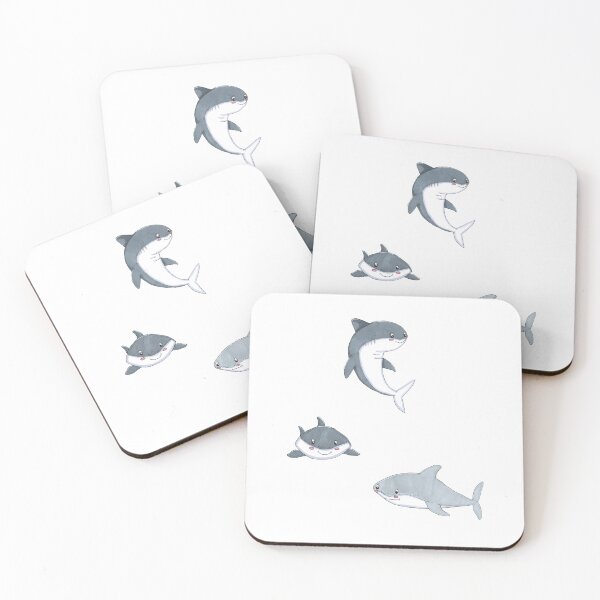 Item preview, Great White Sharks - Cartoon designed and sold by Art by Kathleen Stuart.