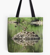 Merced River with a Solitary Tree Tote Bag