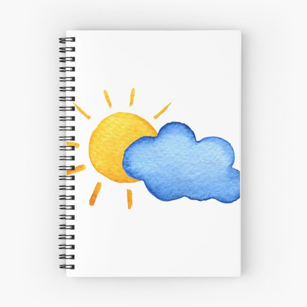 Item preview, sun and clouds watercolor  designed and sold by mmaggiee.