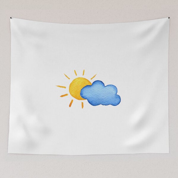 Item preview, sun and clouds watercolor  designed and sold by mmaggiee.