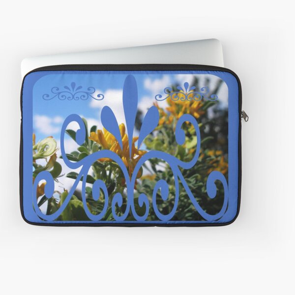 clouds behind yellow flowers Laptop Sleeve