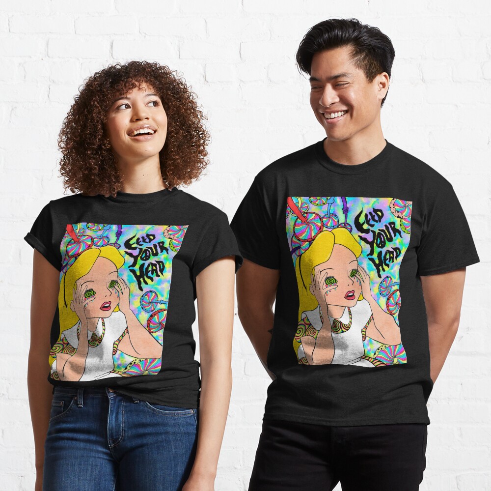 alice in wonderland doing coke shirt