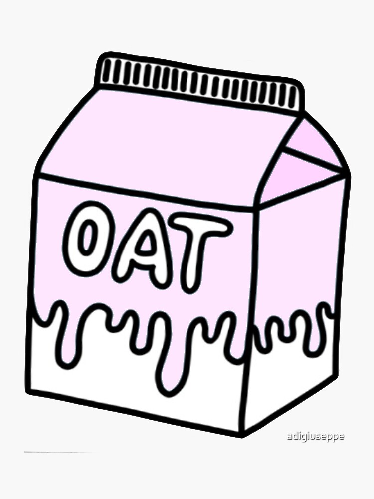 Pink Oat Milk Cartoon by adigiuseppe