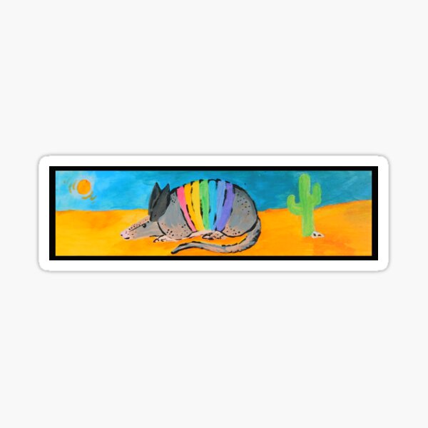 Rainbow Armadillo Sticker