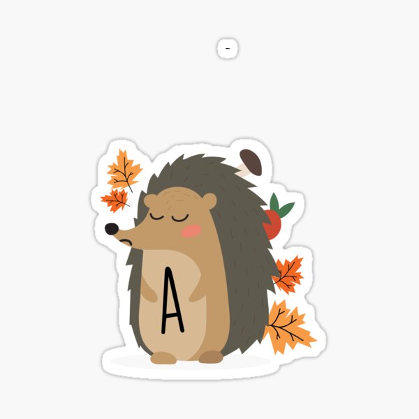 "Letter A Hedgehog" Sticker by OurCharlie Redbubble