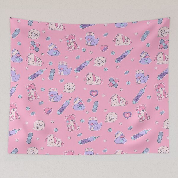 Item preview, All Better Menhera Animals on Pink designed and sold by Cass Noel Studio.