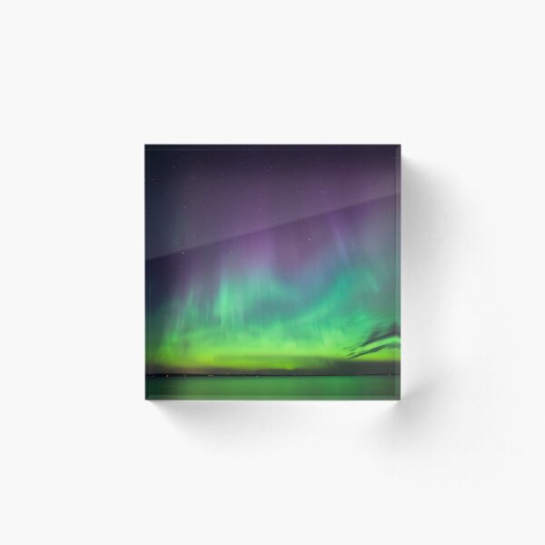 Beautiful northern lights over lake in Finland Acrylic Block