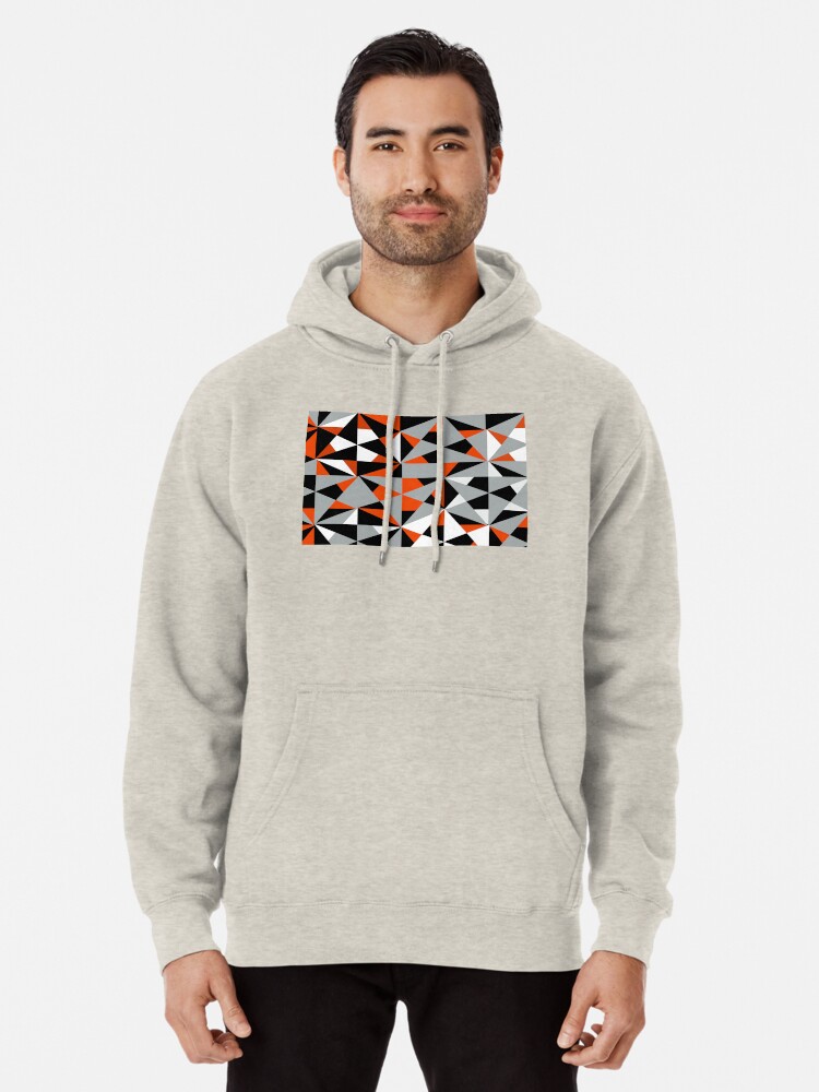 grey and orange hoodie