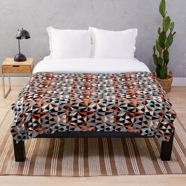 Item preview, Funky Modern Orange Black White Grey Geometric Abstract Angle Shapes Pattern designed and sold by Artification.