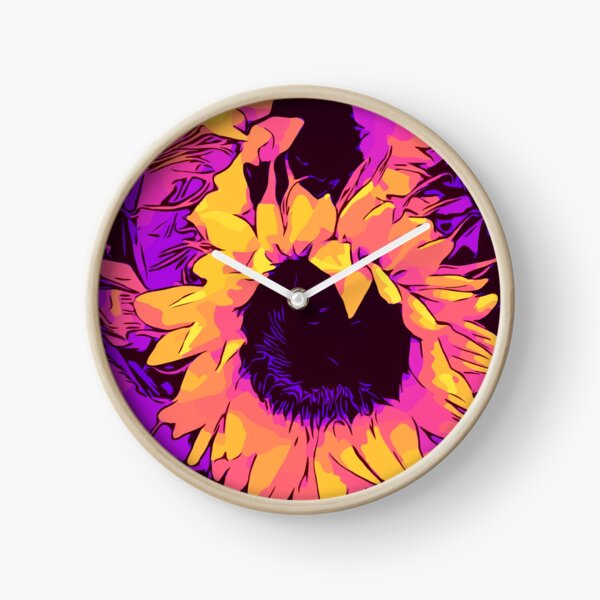 Funky Sunflowers" Blumen-Poster „WelikeFlowers" Uhr