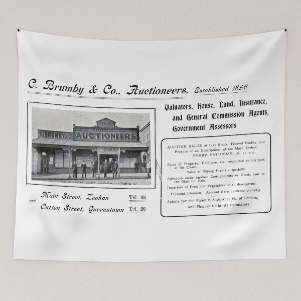 Item preview, Historic Tasmania. C. Brumby Auctioneers Queenstown & Zeehan 1900s designed and sold by taspaul.