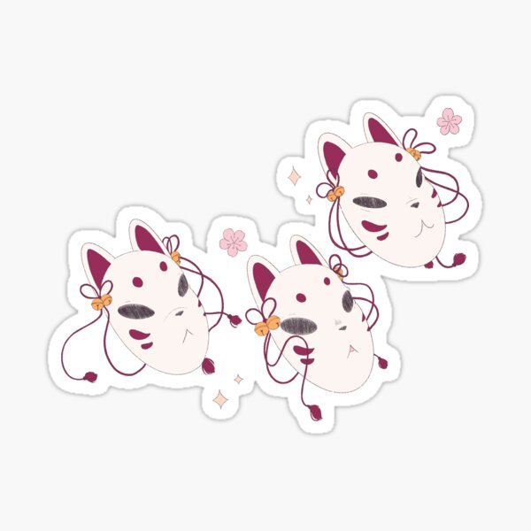 Tiny Kitsune - pastel pink Sticker