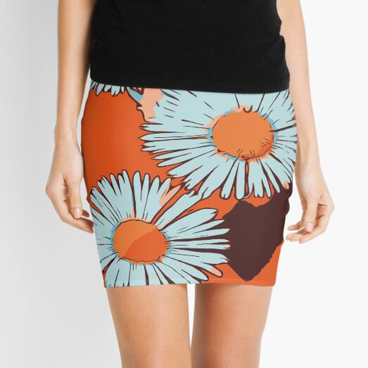 Gänseblümchen orange florales Blumenmotiv „WelikeFlowers" Minirock