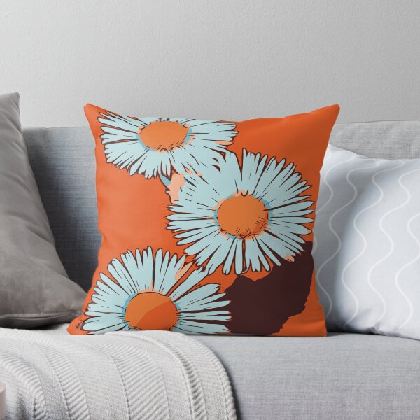 Gänseblümchen orange florales Blumenmotiv „WelikeFlowers" Dekokissen