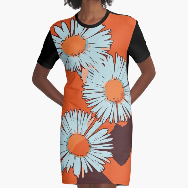 Gänseblümchen orange florales Blumenmotiv „WelikeFlowers" T-Shirt Kleid