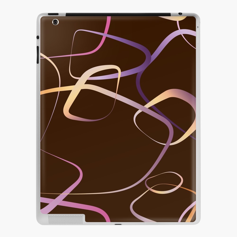 Abstract round shapes with a pastel gradient on chocolate brown iPad Case & Skin