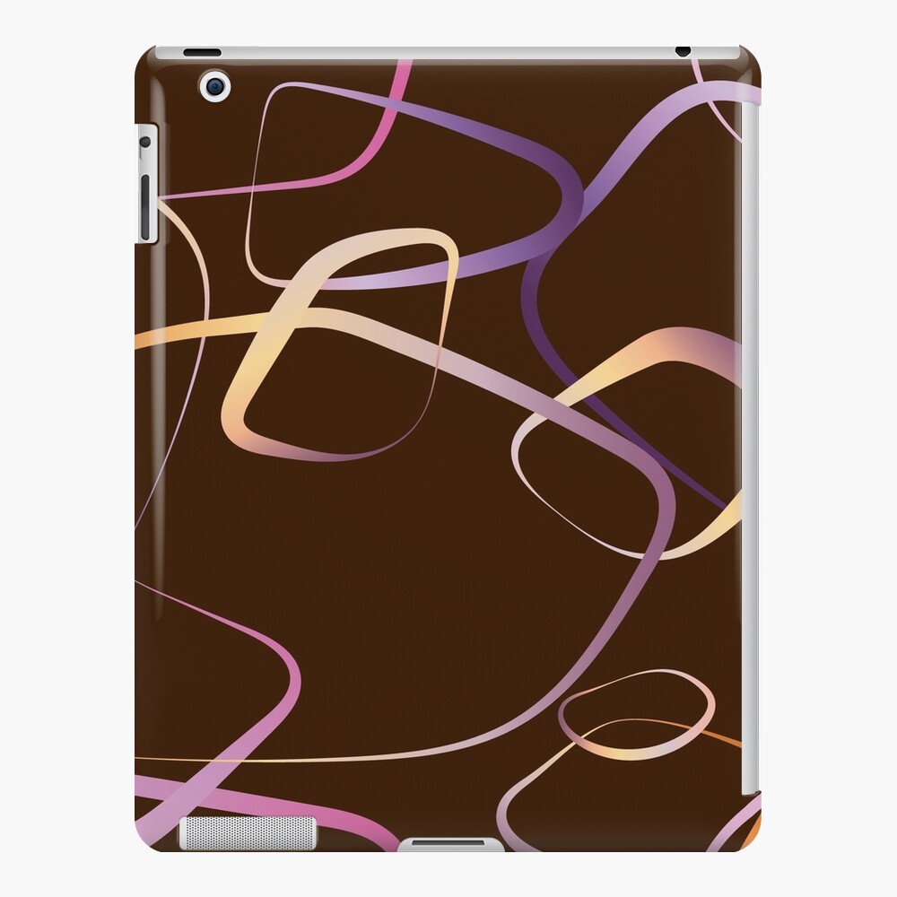 Abstract round shapes with a pastel gradient on chocolate brown iPad Case & Skin