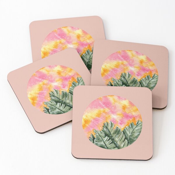 Item preview, Tropical Leaves - Round - Watercolour Painting designed and sold by Pattokarts.