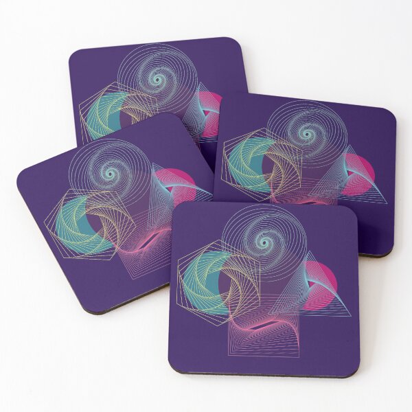 Item preview, Futuristic neon spirals hexagons designed and sold by Marlene Wagenhofer.