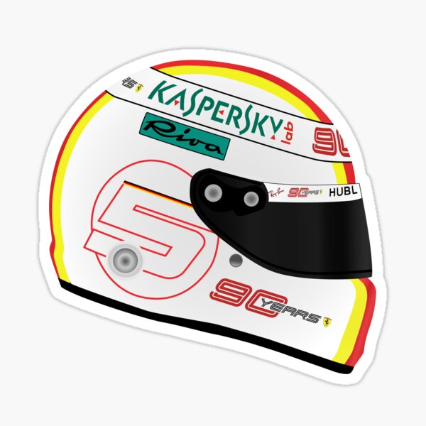Aufkleber Sticker Design Sebastian Vettel 2019 Formel 1 Helm 