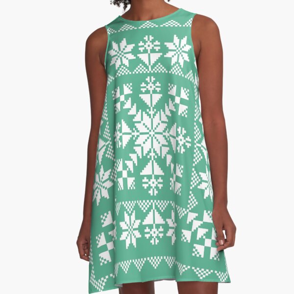 Nordic Folk A-Line Dress