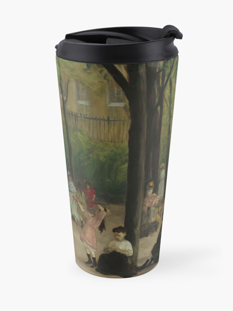 Alternate view of Luxembourg Gardens Oil Painting by William James Glackens Travel Mug