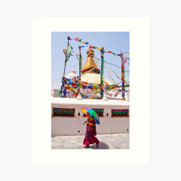 Buddhist Monk, Kathmandu, Nepal Art Print