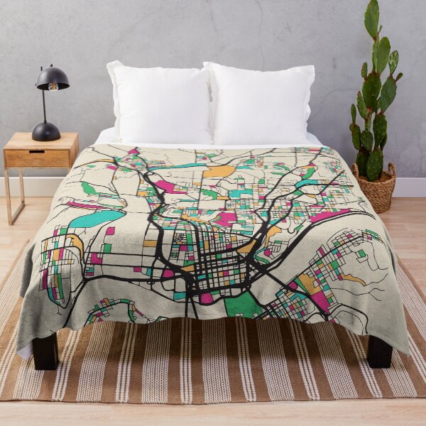 Cincinnati, Ohio Street Map Throw Blanket