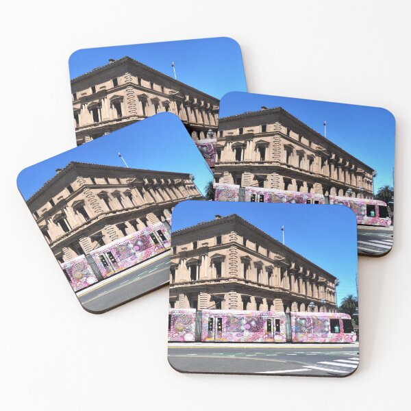 Item preview, Colourful Tram at Old Treasury Building designed and sold by Yolanda Caporn Art.