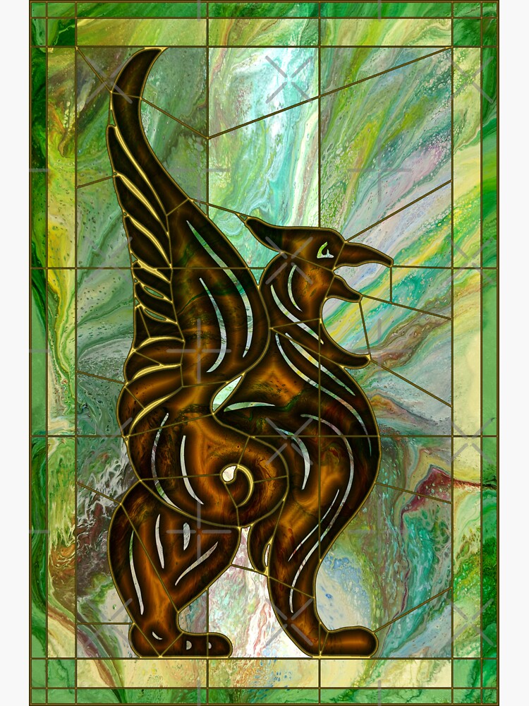 Gryphon: stained glass griffin by kerravonsen