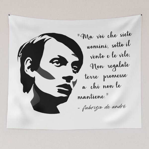 Item preview, Fabrizio de Andrè T-Shirt with Rimini Lyrics - Maglietta Faber designed and sold by IncognitoMode.