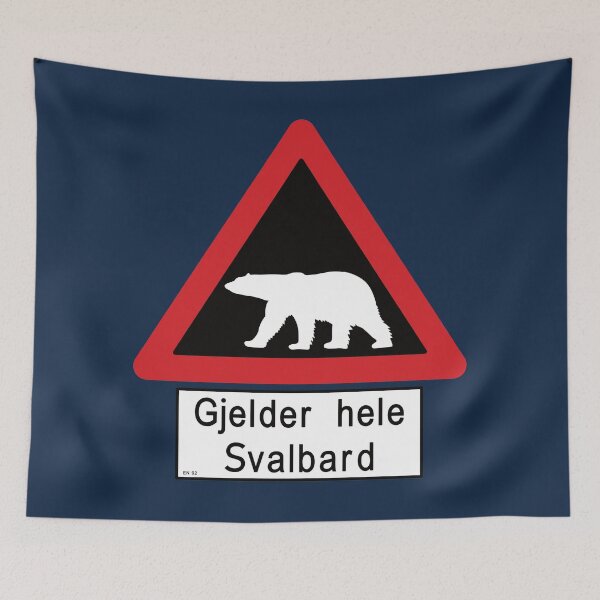 Item preview, Svalbard Beware of Polar Bears Sign - Gjelder hele Svalbard designed and sold by IncognitoMode.