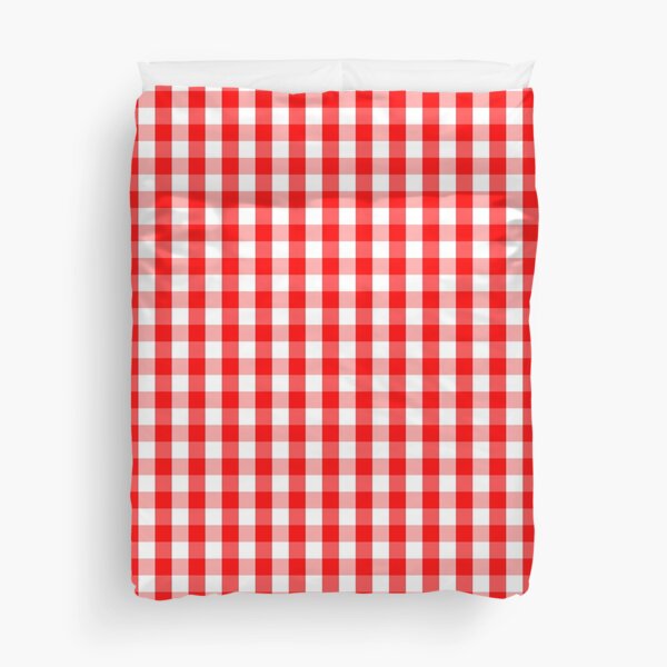 Large Australian Flag Red and White Gingham Check Duvet Cover