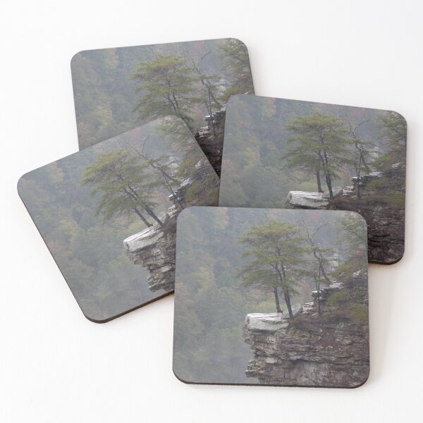Item preview, Pine tree on a rocky ledge on a foggy morning designed and sold by Allen Penton.