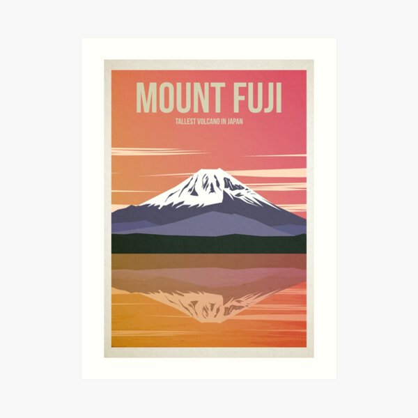 Mount Fuji Travel Poster Art Print