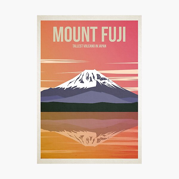Mount Fuji Travel Poster Photographic Print