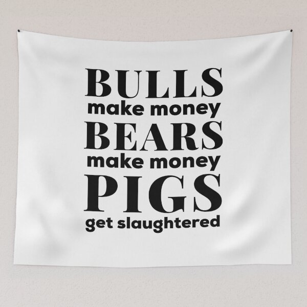 Item preview, Bulls and Bears Make Money Stock Market Design designed and sold by Astrogearstore.