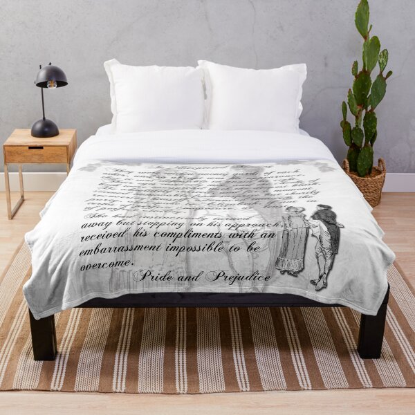 Pride and Prejudice Quote—Jane Austen themed Throw Blanket