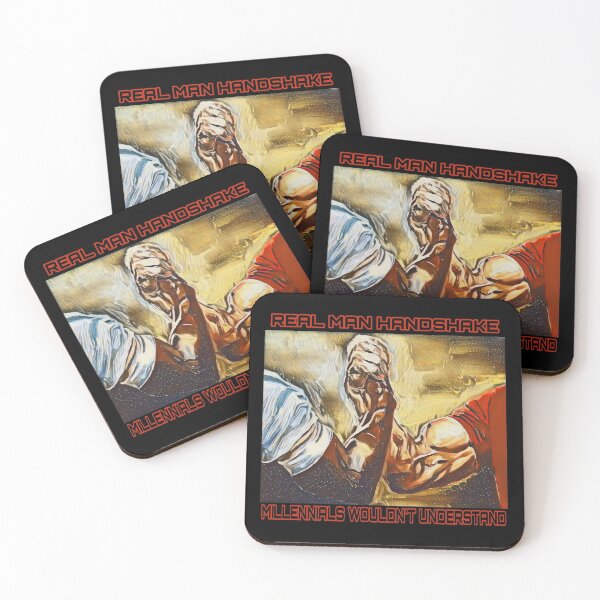 Real Man Handshake Coasters (Set of 4)