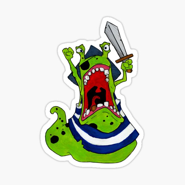 Pirate Slug, painted artwork Sticker