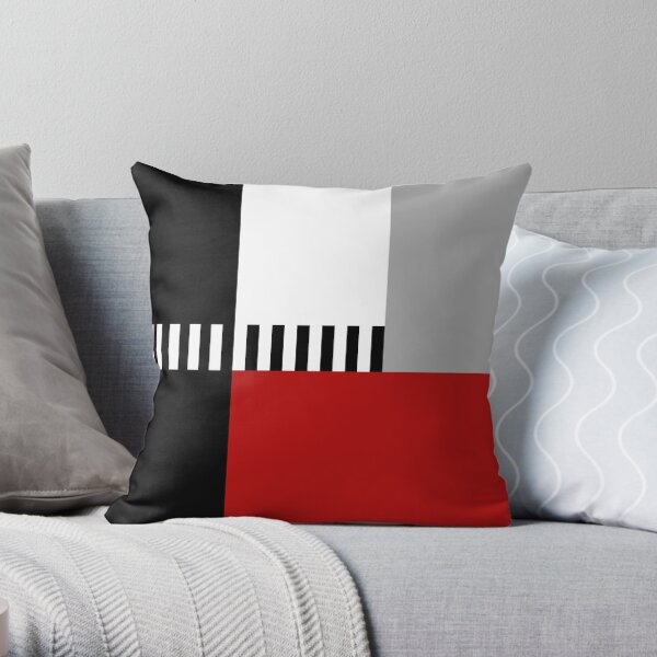 Black Chevron Stripes Boho Designs soutwestern goth Throw Pillow