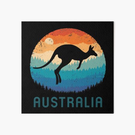 Australia Kangaroo Retro Art Board Print