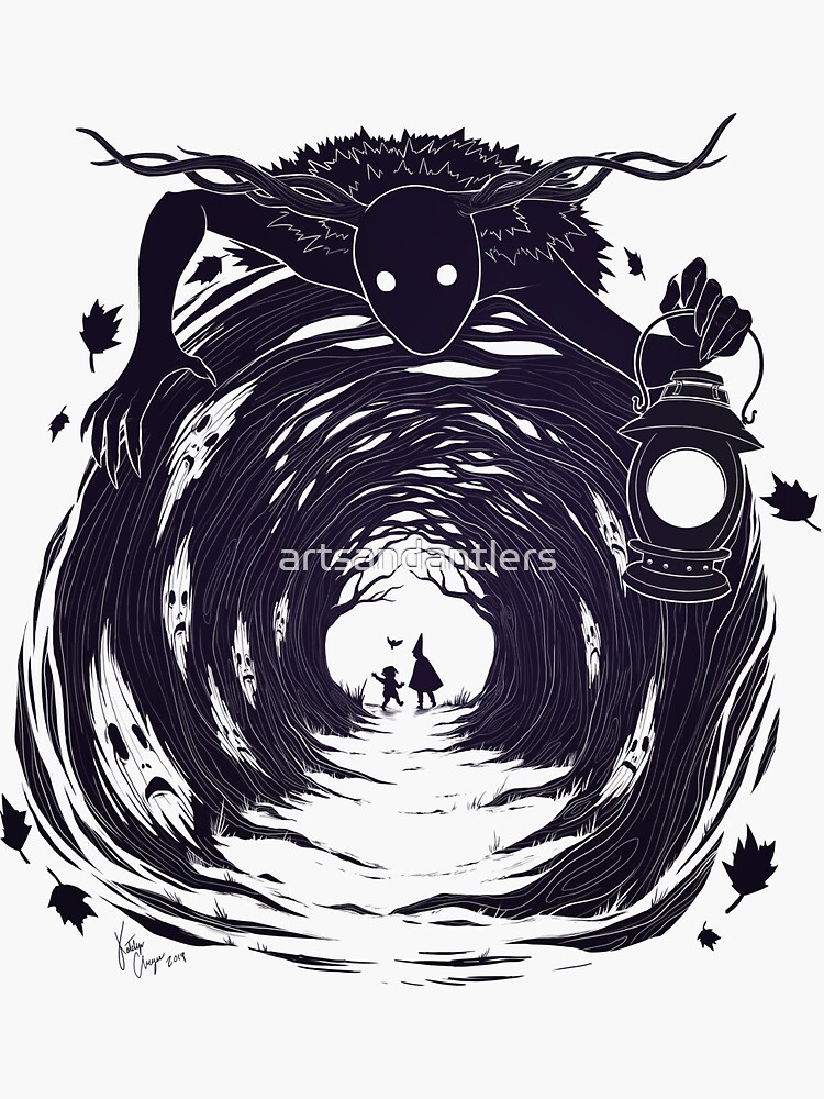 Thumbnail 3 of 3, Sticker, OtGW: If You Go into the Woods at Night... designed and sold by artsandantlers.