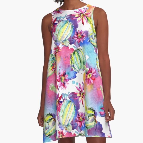 Acuarela de verano Vestido acampanado