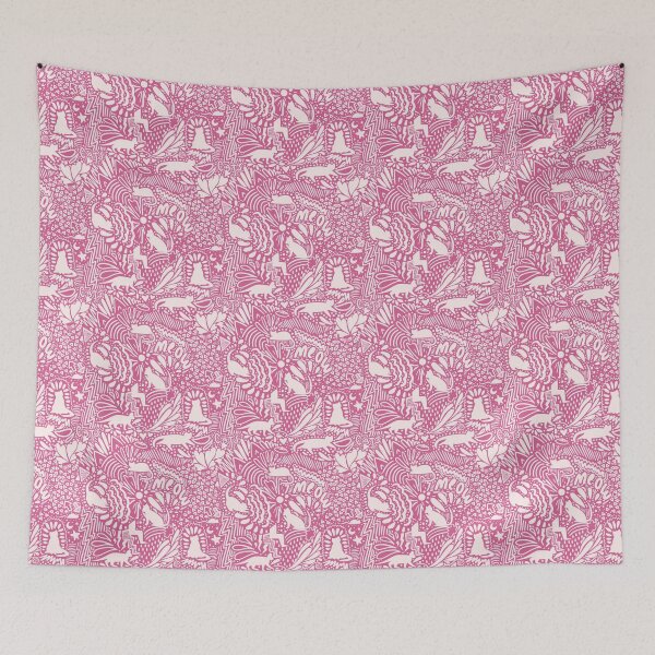 Aperçu de l'œuvre Motif de chat mignon Doodle en rose créée et vendue par emiliemakani.